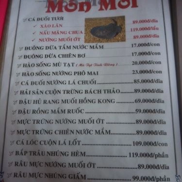 Thực đơn- Quán Ăn Quán Hải Sản 219