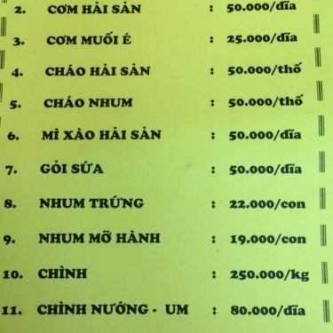 Thực đơn- Quán Ăn Quán Hải Sản 79 - Trần Phú