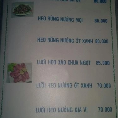 Thực đơn- Quán Ăn Hải Sản Hồng Gia