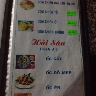 Thực đơn- Quán Ăn Hải Sản Hồng Gia