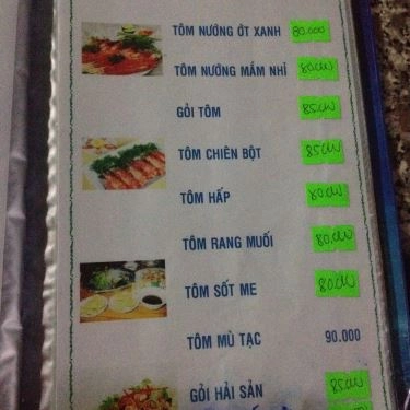 Thực đơn- Quán Ăn Hải Sản Hồng Gia