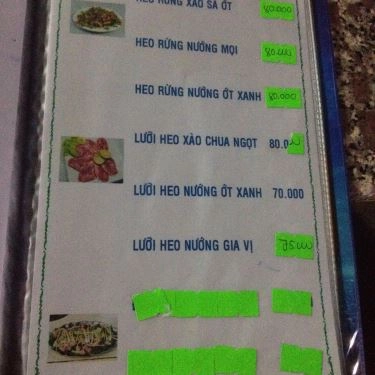 Thực đơn- Quán Ăn Hải Sản Hồng Gia
