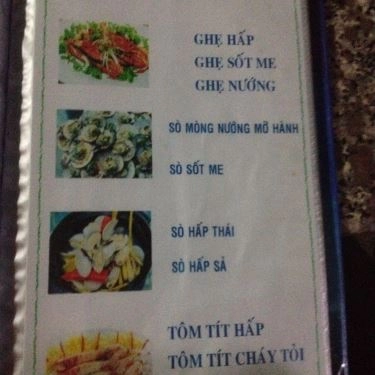 Thực đơn- Quán Ăn Hải Sản Hồng Gia
