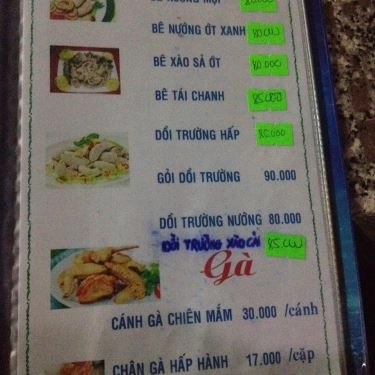 Thực đơn- Quán Ăn Hải Sản Hồng Gia