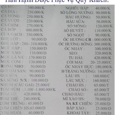 Tổng hợp- Quán Ăn Quán Hải Sản Thủy Triều Cam Ranh