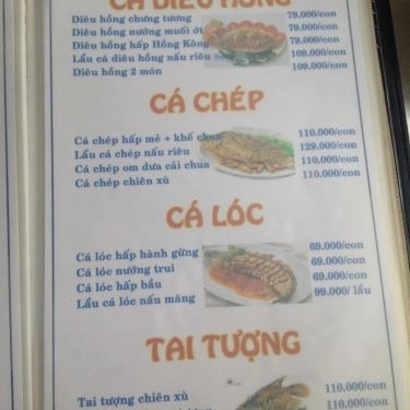 Thực đơn- Quán Ăn Quán Hải Sản Trúc Hào - Gò Dưa