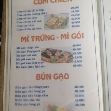 Thực đơn- Quán Ăn Quán Hải Sản Trúc Hào - Gò Dưa