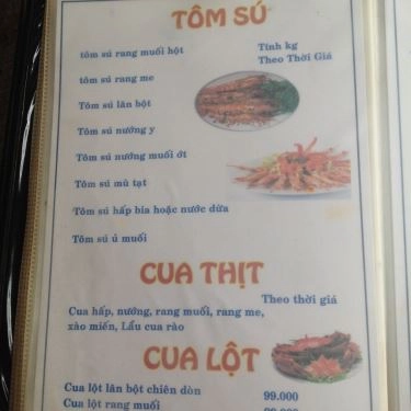 Thực đơn- Quán Ăn Quán Hải Sản Trúc Hào - Gò Dưa