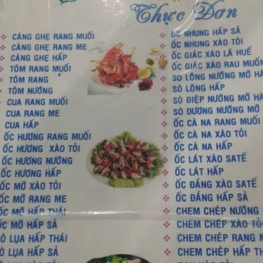 Thực đơn- Quán Ăn Hải Sản Hoa Nhanh - Nguyễn An Ninh