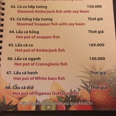 Thực đơn- Quán Ăn Hội An Quán -  Hoàng Văn Thụ