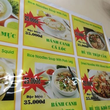 Thực đơn- Quán Ăn Hồng Ân Quán - Hủ Tiếu & Bánh Canh