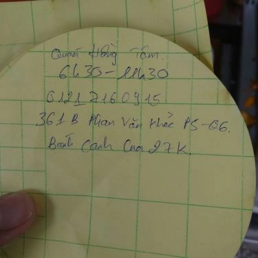 Thực đơn- Quán Ăn Hồng Tâm - Bánh Canh Bình Dân