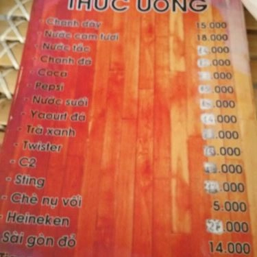 Thực đơn- Quán Ăn Quán HTX - Lý Thường Kiệt