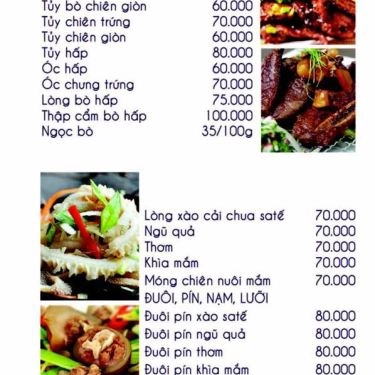 Thực đơn- Quán Ăn Lẩu - Phở Khôi