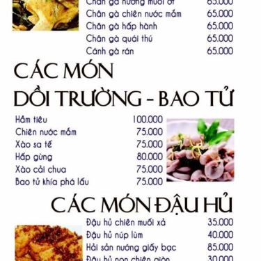 Thực đơn- Quán Ăn Lẩu - Phở Khôi