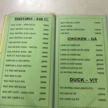 Thực đơn- Quán Ăn Quán Khói - Nướng Lẩu