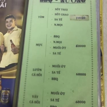 Thực đơn- Quán Ăn Quán Khói - Nướng Lẩu