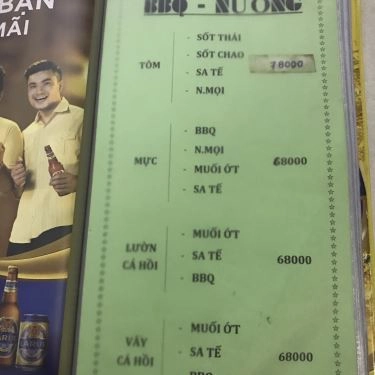 Thực đơn- Quán Ăn Quán Khói - Nướng Lẩu