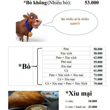 Thực đơn- Quán Ăn Quán Không Tên - Bà Triệu