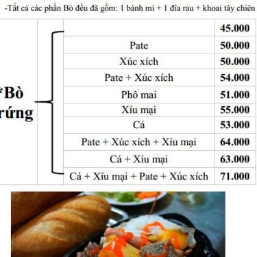 Thực đơn- Quán Ăn Quán Không Tên - Bà Triệu