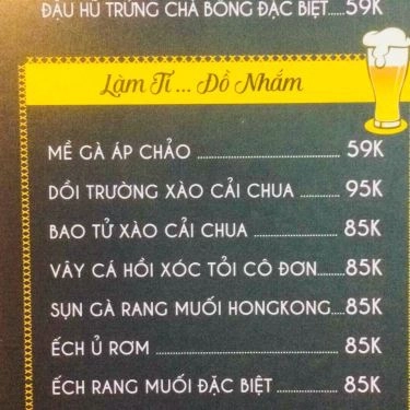 Thực đơn- Quán Ăn Quán Làm Tí - BBQ & Beer
