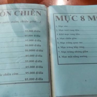 Thực đơn- Quán Ăn Quán Làng Nướng Cần Thơ - Huỳnh Cương