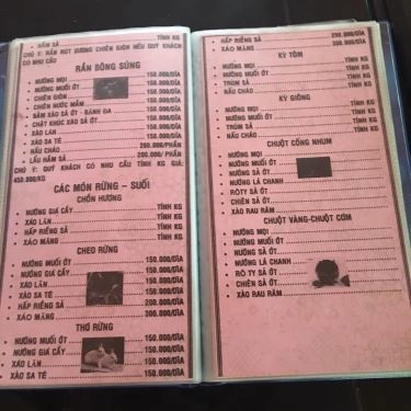 Thực đơn- Quán Ăn Làng Quê - Các Món Ăn Đặc Sản