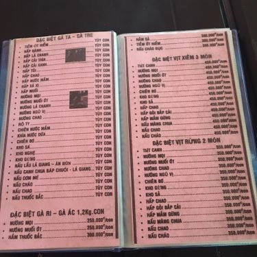 Thực đơn- Quán Ăn Làng Quê - Các Món Ăn Đặc Sản