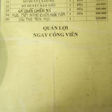 Thực đơn- Quán Ăn Quán Lợi - Hải Sản & Lẩu Bình Dân