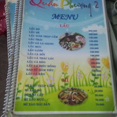 Thực đơn- Quán Ăn Quán Lẩu Phượng 2