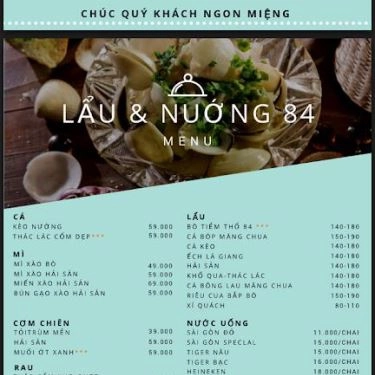 Thực đơn- Quán Ăn Lẩu & Nướng 84