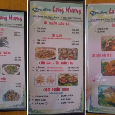 Thực đơn- Quán Ăn Nhà Bè Long Hương