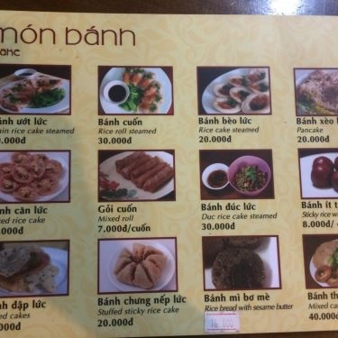 Thực đơn- Quán Ăn Quán Lức Khai Minh - Điện Biên Phủ