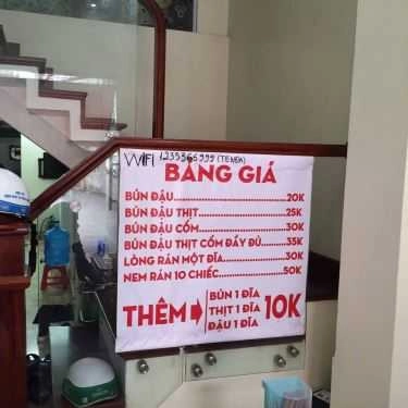 Thực đơn- Quán Mẹt - Bún Đậu Mắm Tôm - Trần Quốc Tảng