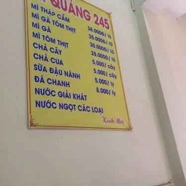 Thực đơn- Quán Ăn Quán Mì Quảng - Phan Văn Hân