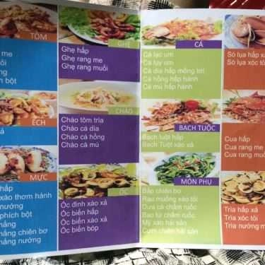 Thực đơn- Quán Ăn Quán Mơ - Hải Sản Tươi Sống