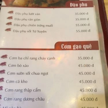 Thực đơn- Quán Ăn Quán Mộc - Thái Hà