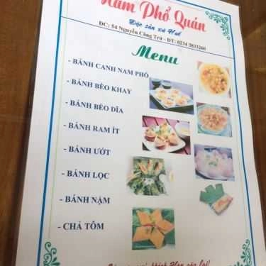 Thực đơn- Quán Ăn Quán Nam Phổ - Đặc sản Huế