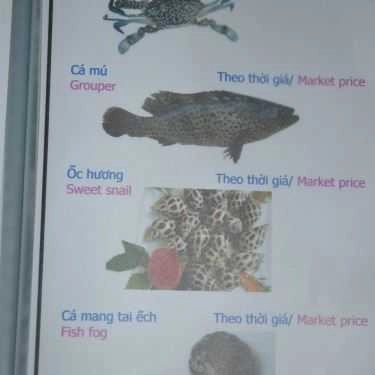 Thực đơn- Quán Ăn Quán Ngân Hà - Hải Sản Tươi Sống