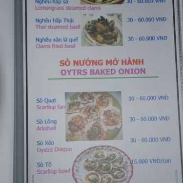 Thực đơn- Quán Ăn Quán Ngân Hà - Hải Sản Tươi Sống