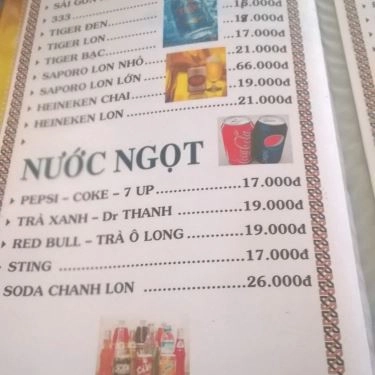 Thực đơn- Quán Ăn Quán Ngói - Lê Bình