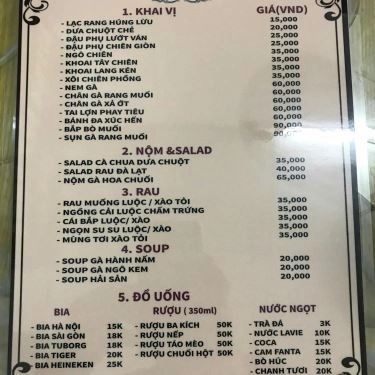 Thực đơn- Quán Ăn Quán Ngon 232 - Cá & Các Món Nhậu