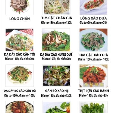 Thực đơn- Quán Ăn Quán Ngon 61 - Cháo Lòng & Lẩu