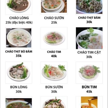 Thực đơn- Quán Ăn Quán Ngon 61 - Cháo Lòng & Lẩu