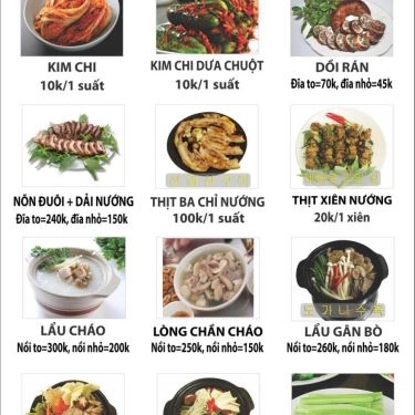 Thực đơn- Quán Ăn Quán Ngon 61 - Cháo Lòng & Lẩu