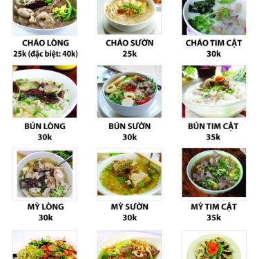 Thực đơn- Quán Ăn Quán Ngon 61 - Cháo Lòng & Lẩu