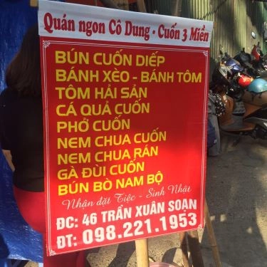 Thực đơn- Quán Ăn Quán Ngon Cô Dung - Đồ Cuốn 3 Miền