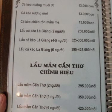 Thực đơn- Nhà Hàng Quán Ngon Miền Tây - Văn Cao