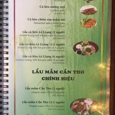 Thực đơn- Nhà Hàng Quán Ngon Miền Tây - Văn Cao