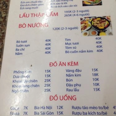 Thực đơn- Quán Ăn Quán Ngon Nhật Linh - Cơm Niêu Văn Phòng